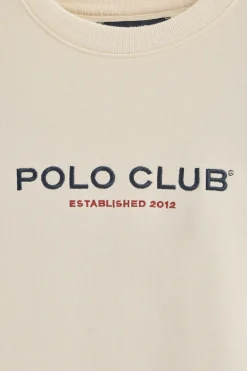 Sudadera color crudo de corte relajado Established 2012 Polo Club
