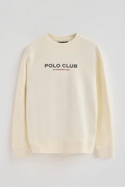 Sudadera color crudo de corte relajado Established 2012 Polo Club