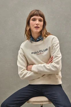 Sudadera color crudo de corte boxy Established 2012 Polo Club
