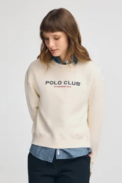 Sudadera color crudo de corte boxy Established 2012 Polo Club