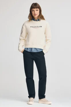Sudadera color crudo de corte boxy Established 2012 Polo Club