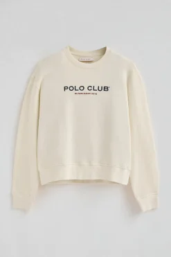 Sudadera color crudo de corte boxy Established 2012 Polo Club