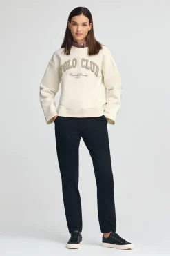 Sudadera color crudo de corte holgado con logo Established 2012 Polo Club