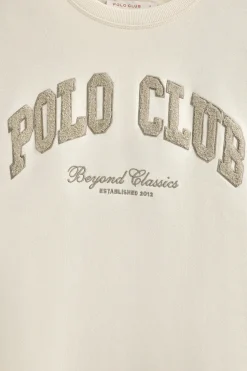 Sudadera color crudo de corte holgado con logo Established 2012 Polo Club