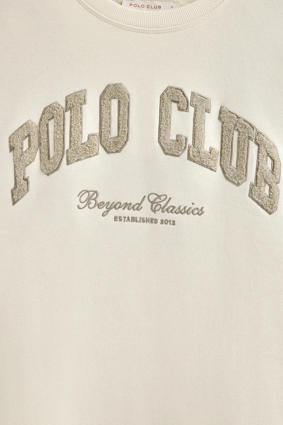 Sudadera color crudo de corte holgado con logo Established 2012 Polo Club