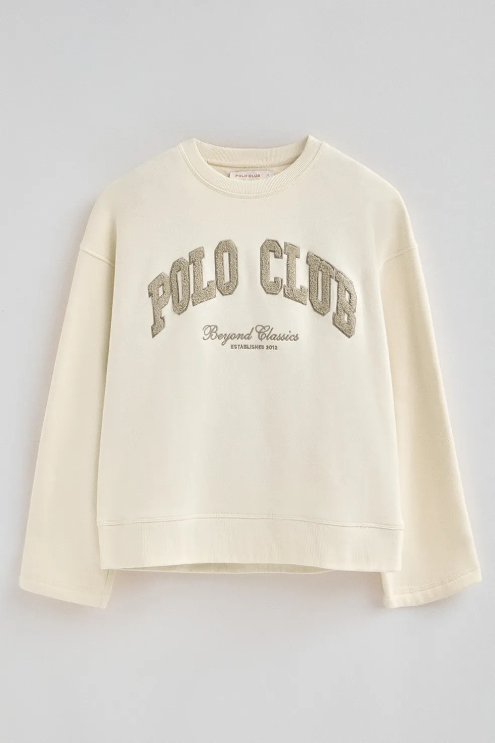 Sudadera color crudo de corte holgado con logo Established 2012 Polo Club