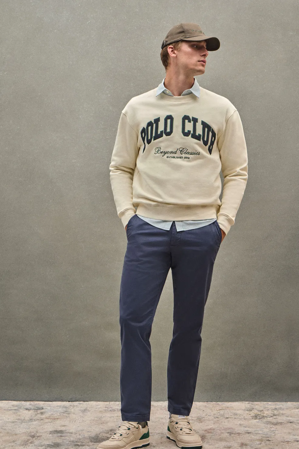 Sudadera color crudo de corte holgado Established 2012 Polo Club