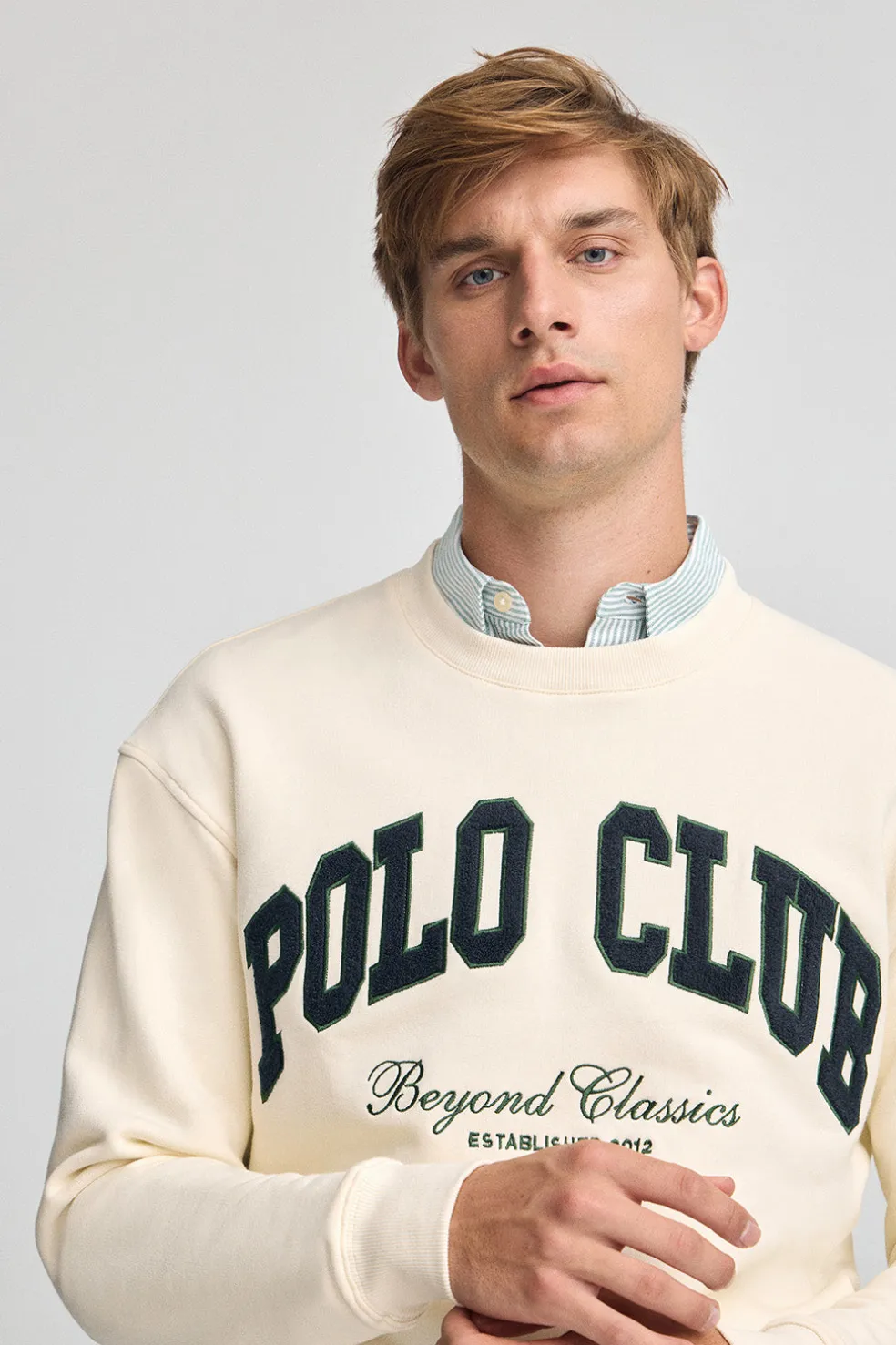 Sudadera color crudo de corte holgado Established 2012 Polo Club
