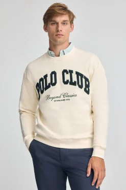 Sudadera color crudo de corte holgado Established 2012 Polo Club
