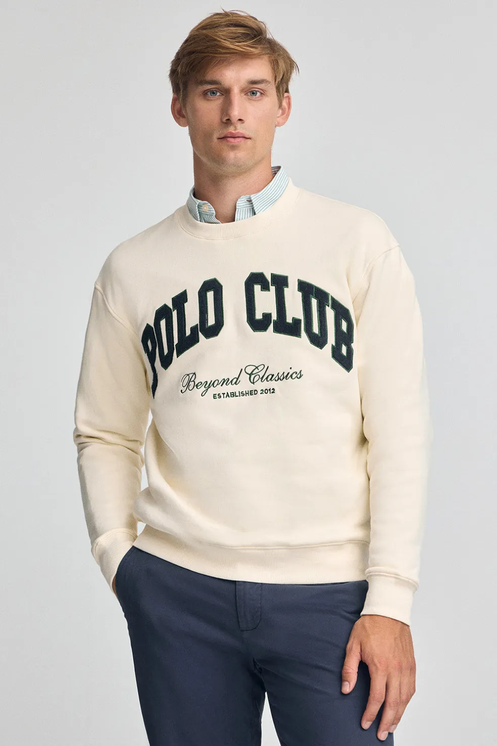 Sudadera color crudo de corte holgado Established 2012 Polo Club