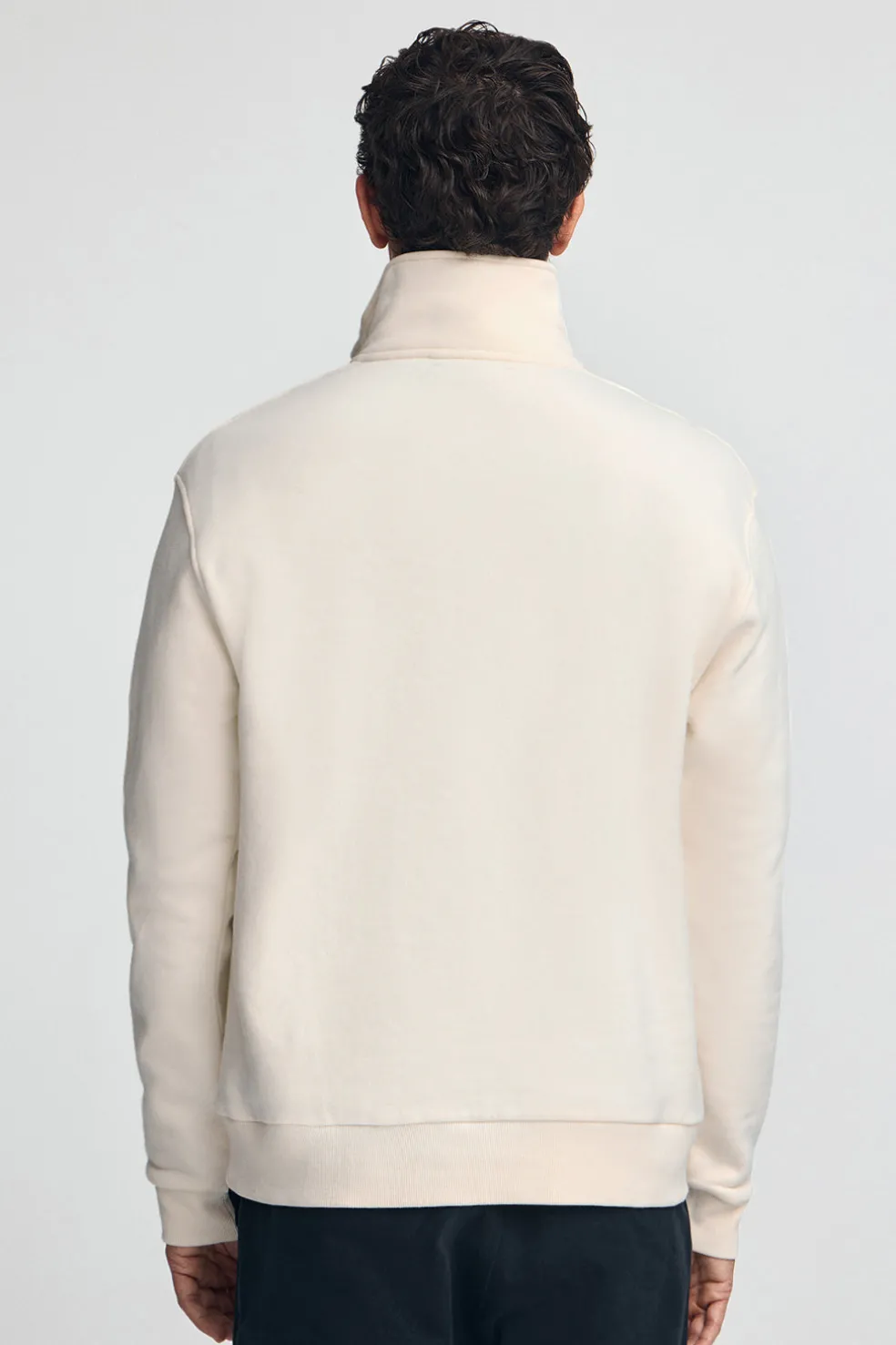 Sudadera color crudo de media cremallera con logo Polo Club