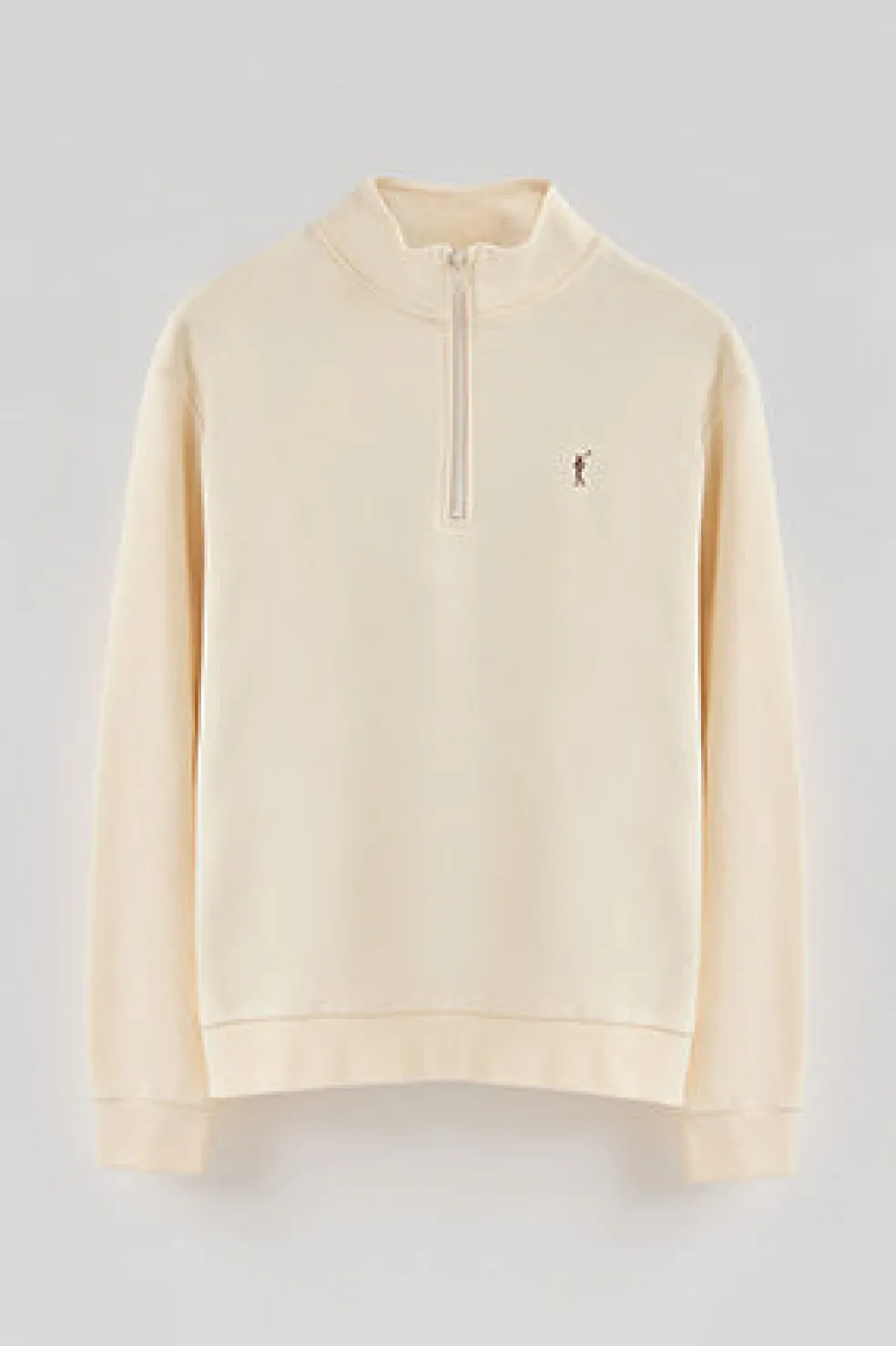 Sudadera color crudo de media cremallera y bordado Rigby Go