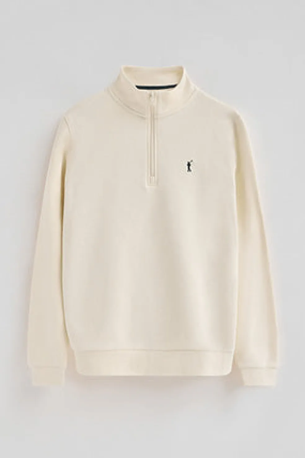 Sudadera color crudo de media cremallera con logo Rigby Go