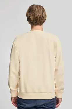 Sudadera color crudo oversize de cuello redondo con logo Minimal Combo