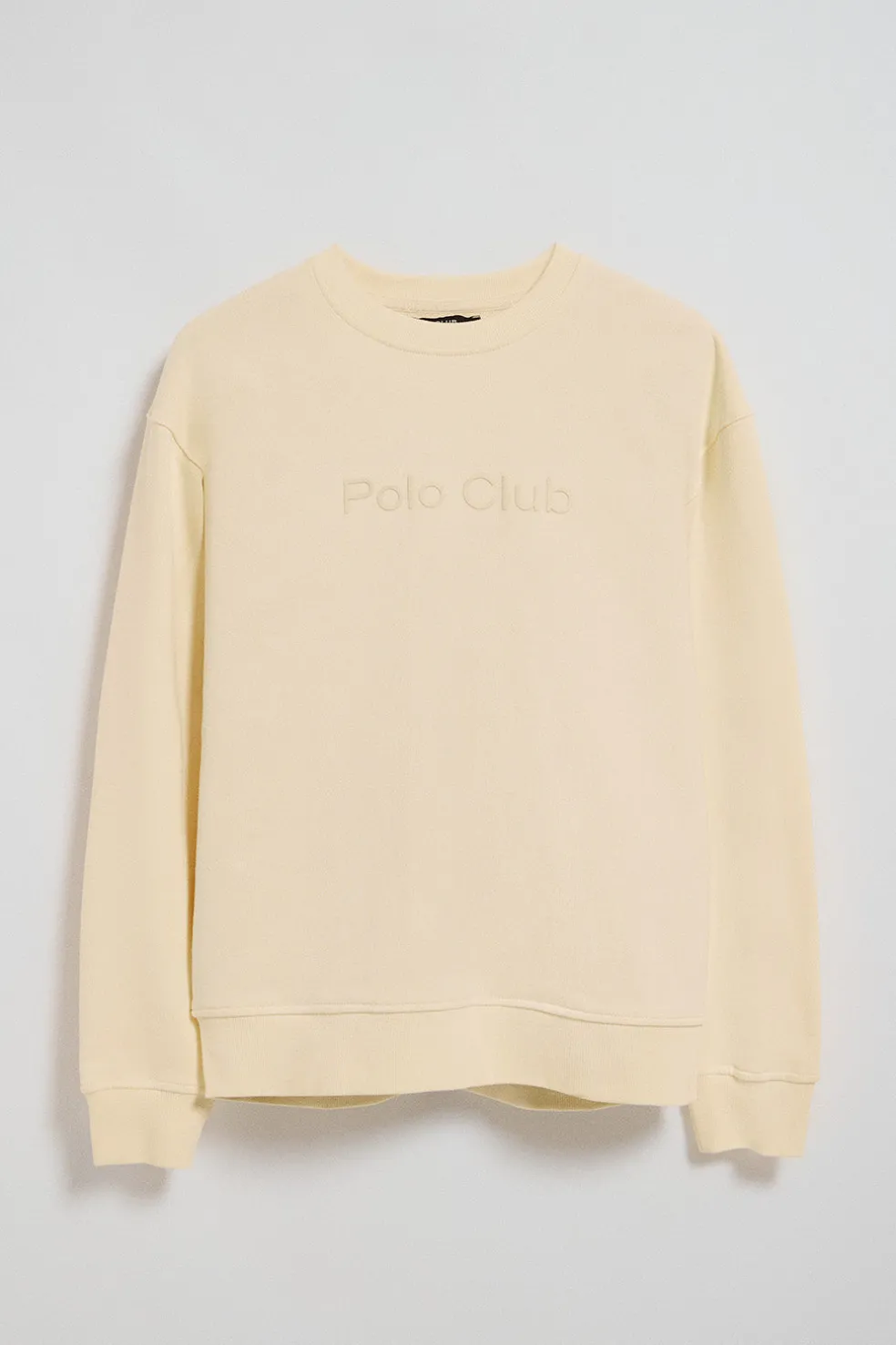 Sudadera color crudo oversize de cuello redondo con logo Minimal Combo