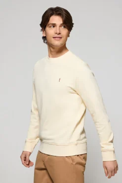 Sudadera color crudo relax de cuello redondo y bordado Rigby Go