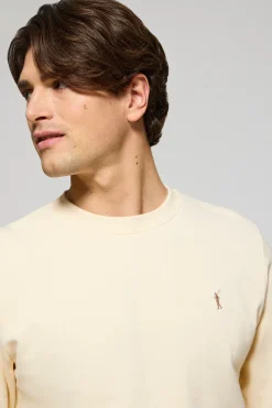 Sudadera color crudo relax de cuello redondo y bordado Rigby Go