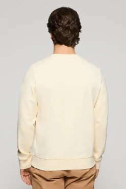 Sudadera color crudo relax de cuello redondo y bordado Rigby Go