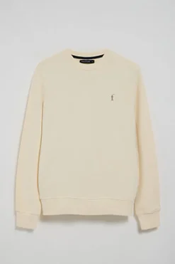 Sudadera color crudo relax de cuello redondo y bordado Rigby Go