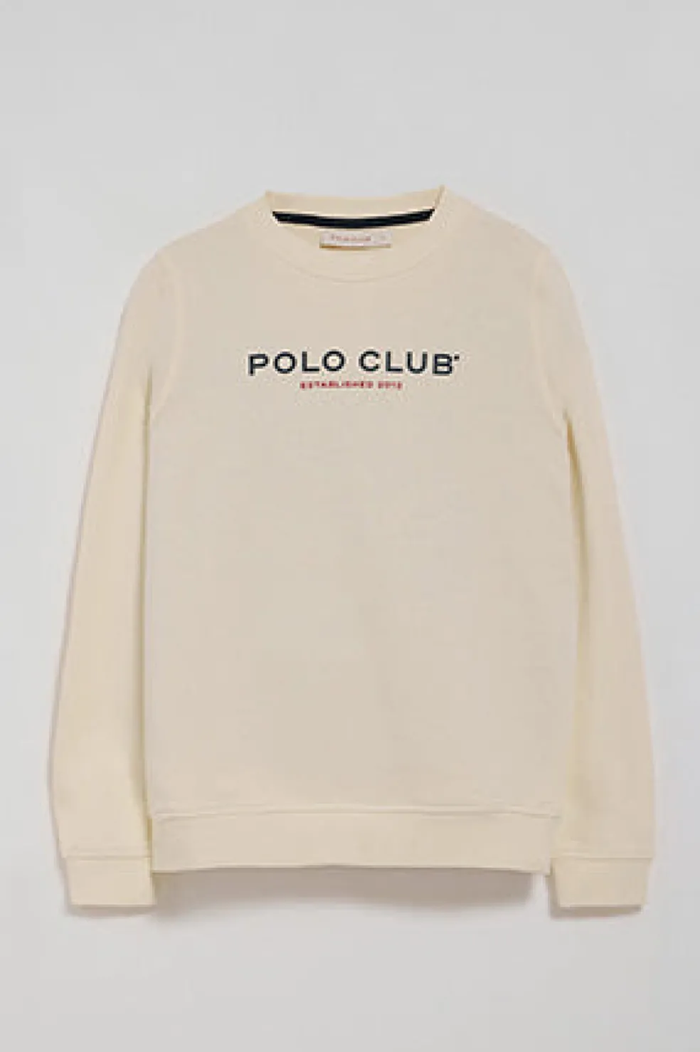 Sudadera color crudo y logo engomado Polo Club