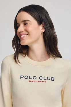 Sudadera color crudo y logo engomado Polo Club