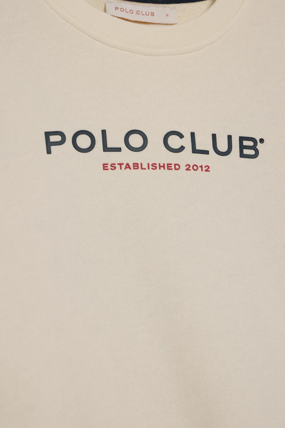 Sudadera color crudo y logo engomado Polo Club