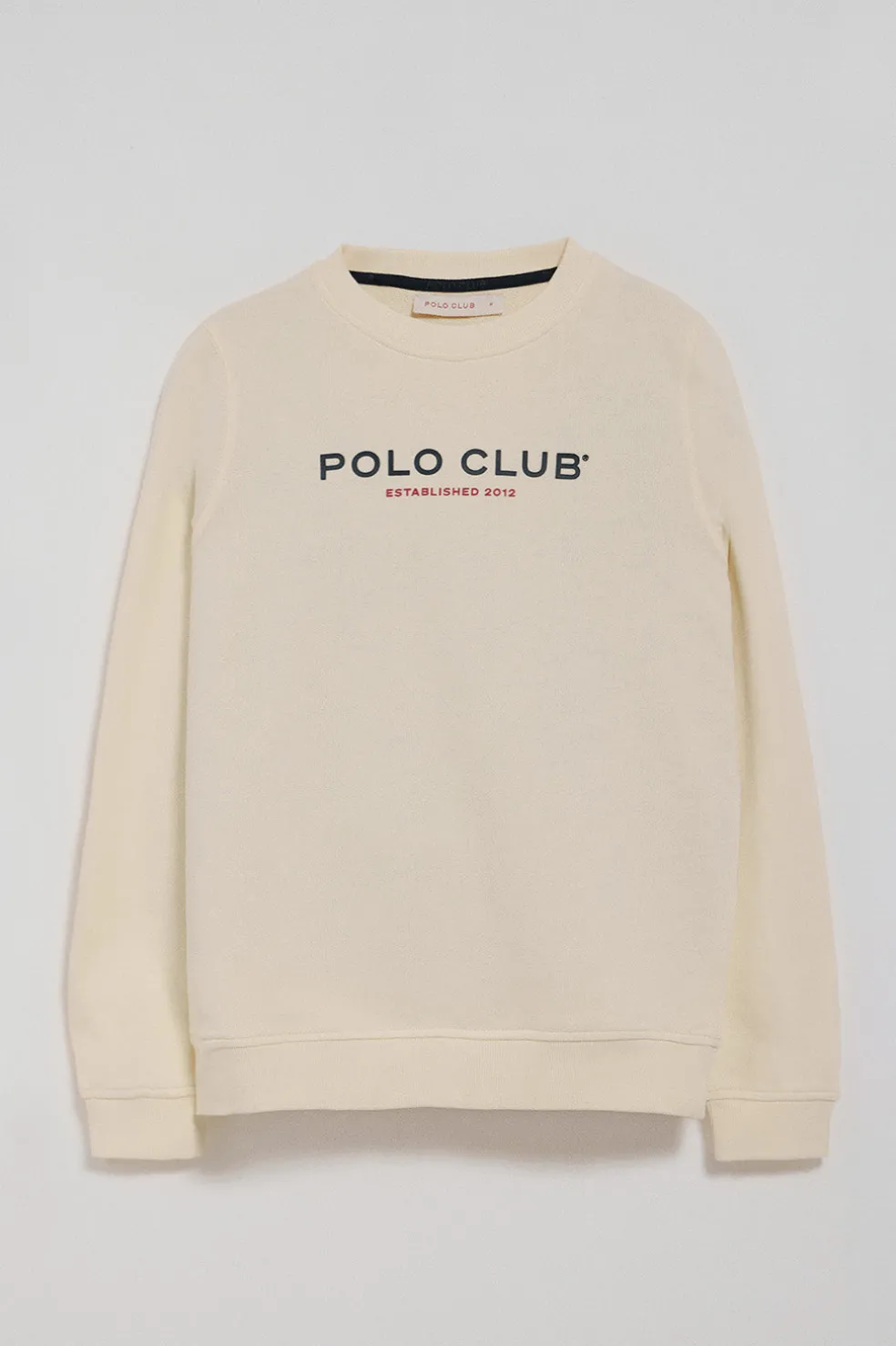 Sudadera color crudo y logo engomado Polo Club