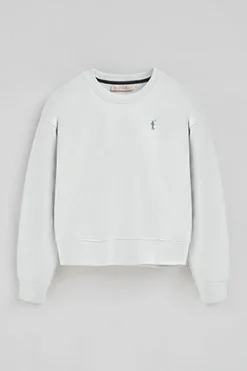 Sudadera color hielo de corte boxy con logo Rigby Go