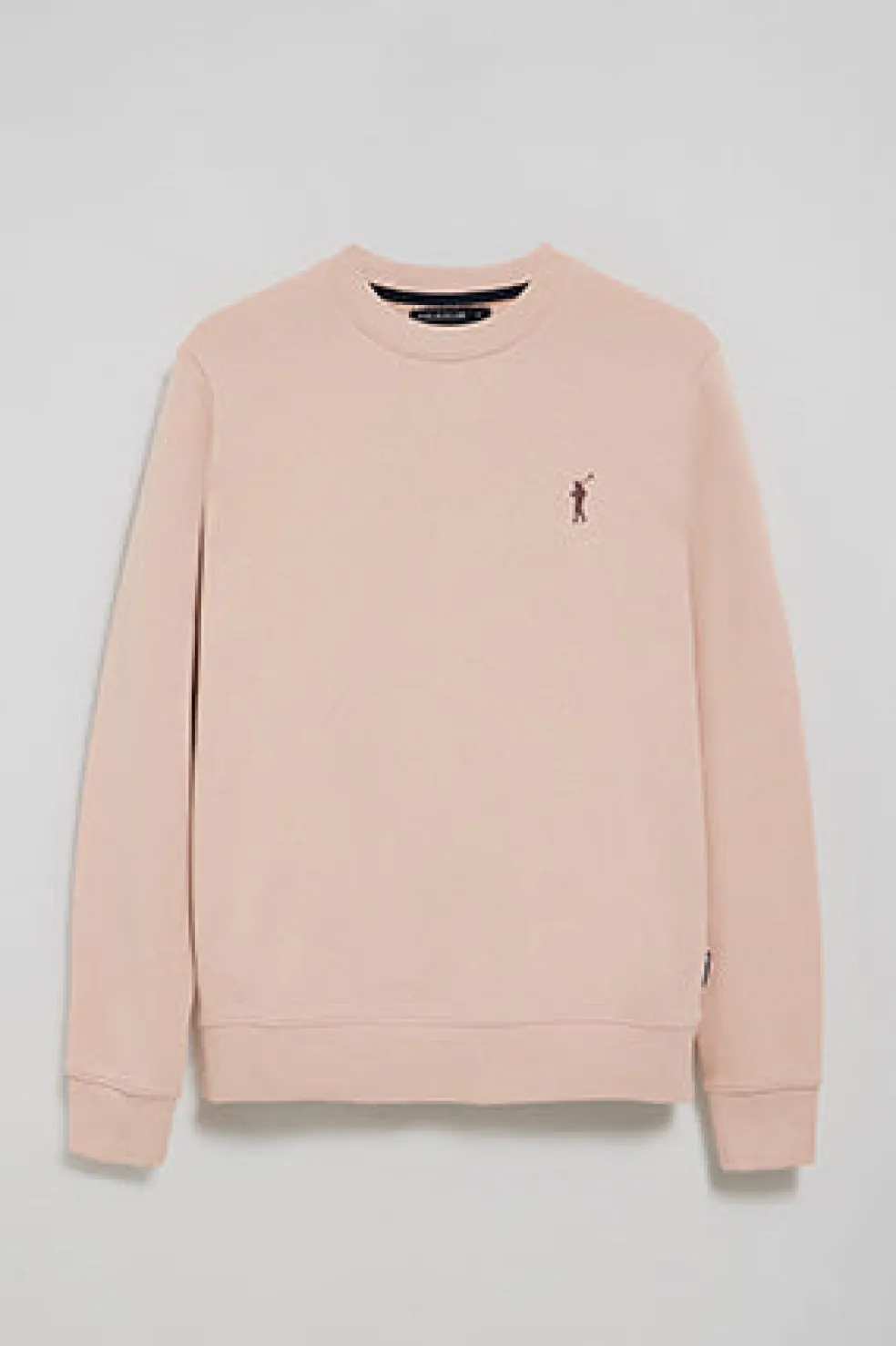 Sudadera color maquillaje relax de cuello redondo con logo Rigby engomado