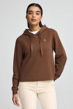 Sudadera color moca con capucha y logo Rigby Go