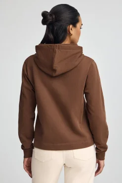 Sudadera color moca con capucha y logo Rigby Go