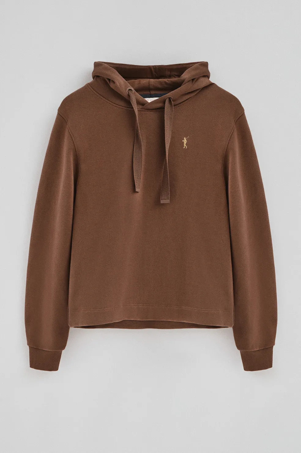 Sudadera color moca con capucha y logo Rigby Go