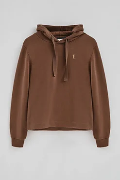 Sudadera color moca con capucha y logo Rigby Go