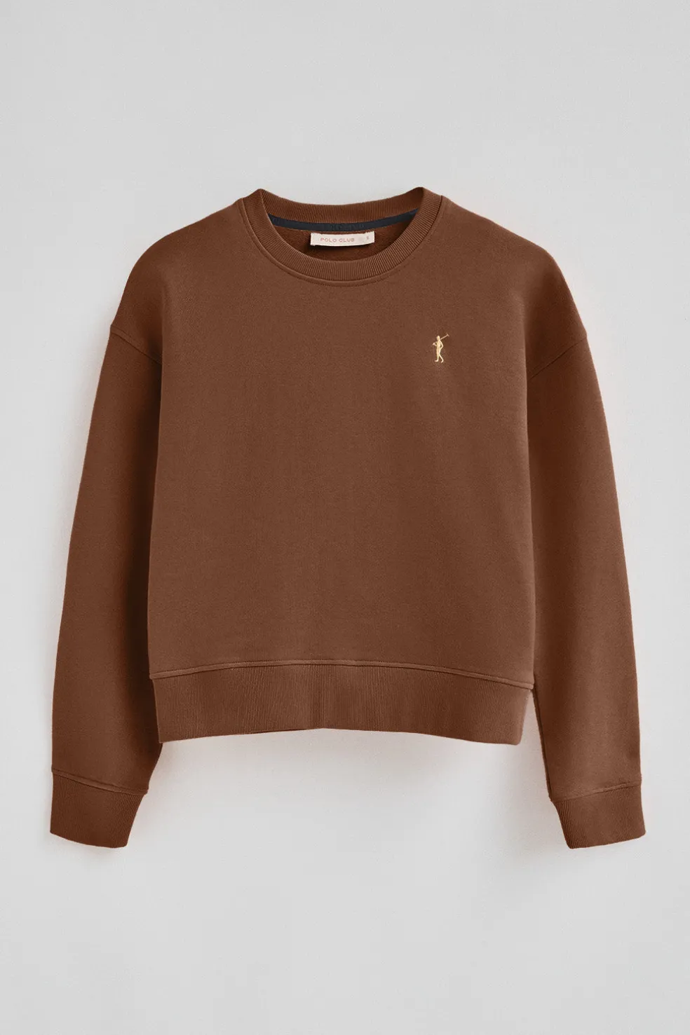 Sudadera color moca de corte boxy con logo Rigby Go