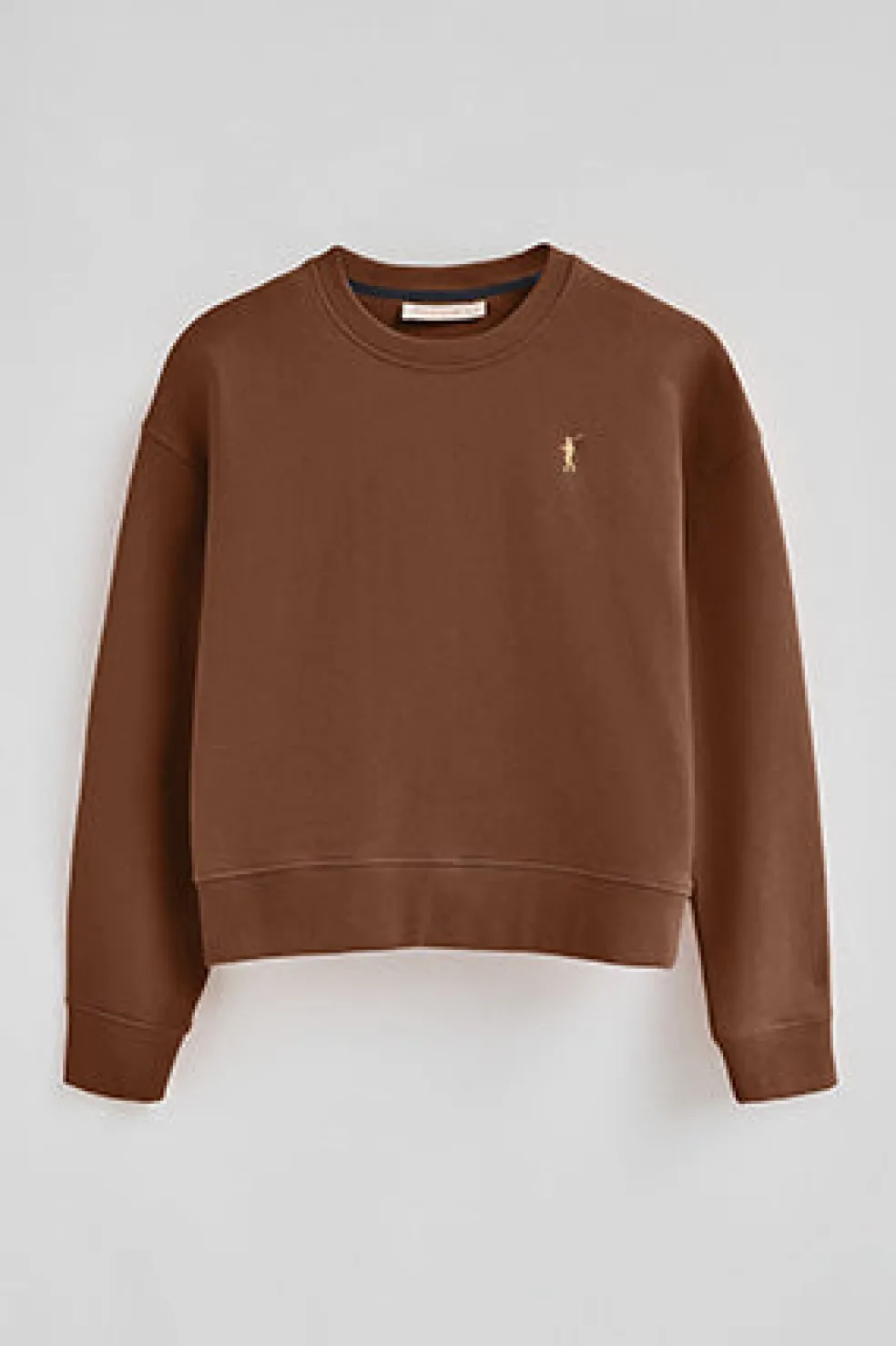 Sudadera color moca de corte boxy con logo Rigby Go