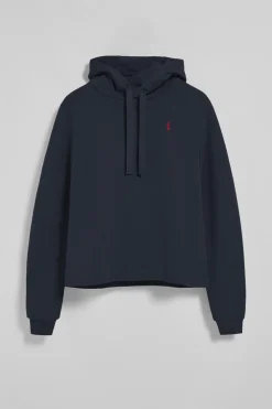 Sudadera con capucha azul marino con logo bordado Rigby Go