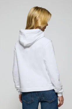 Sudadera con capucha blanca con logo bordado Rigby Go
