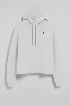 Sudadera con capucha blanca con logo bordado Rigby Go