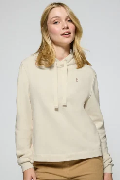 Sudadera con capucha color crudo con logo bordado Rigby Go