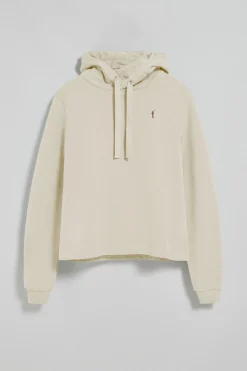Sudadera con capucha color crudo con logo bordado Rigby Go