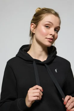 Sudadera con capucha negra con logo bordado Rigby Go