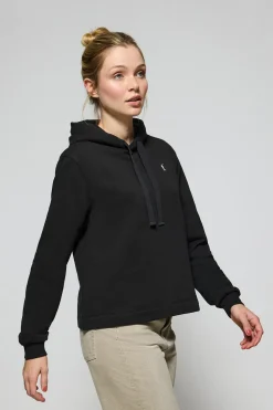 Sudadera con capucha negra con logo bordado Rigby Go
