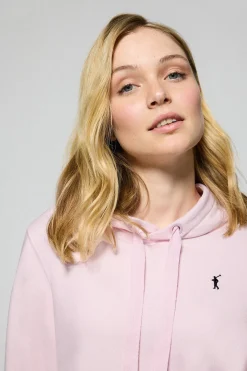 Sudadera con capucha rosa claro con logo bordado Rigby Go