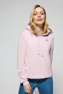 Sudadera con capucha rosa claro con logo bordado Rigby Go