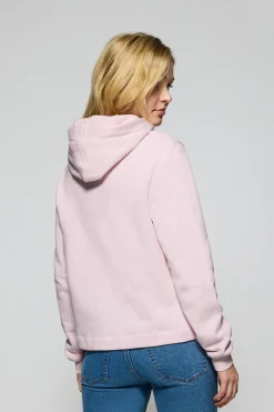 Sudadera con capucha rosa claro con logo bordado Rigby Go