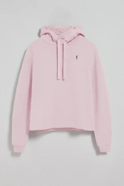 Sudadera con capucha rosa claro con logo bordado Rigby Go