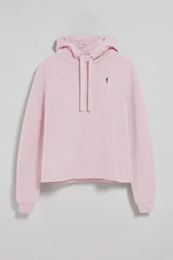 Sudadera con capucha rosa claro con logo bordado Rigby Go