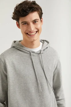Sudadera con capucha y bolsillos gris vigoré con logo Rigby Go