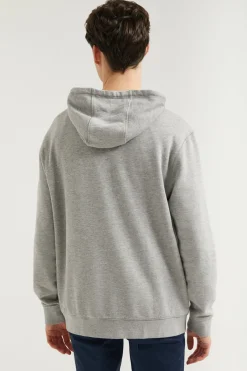 Sudadera con capucha y bolsillos gris vigoré con logo Rigby Go