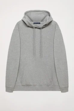 Sudadera con capucha y bolsillos gris vigoré con logo Rigby Go
